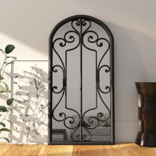 зеркало, черное, 70x30 см, железное, для использования в помещении