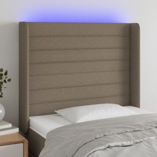 LED-voodipeats, pruunikashall, 103x16x118/128 cm, kangas