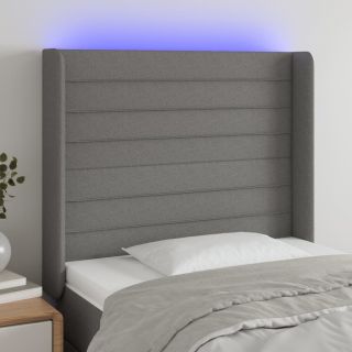 LED-voodipeats, tumehall, 83x16x118/128 cm, kangas