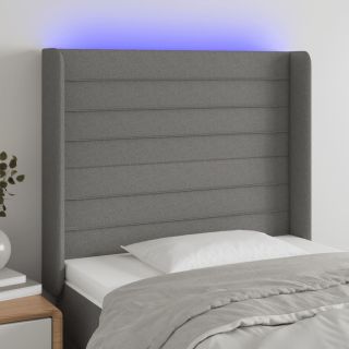 LED-voodipeats, tumehall, 103x16x118/128 cm, kangas