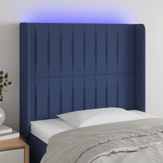 LED-voodipeats, sinine, 103x16x118/128 cm, kangas