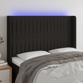 LED-voodipeats, must, 147x16x118/128 cm, kangas