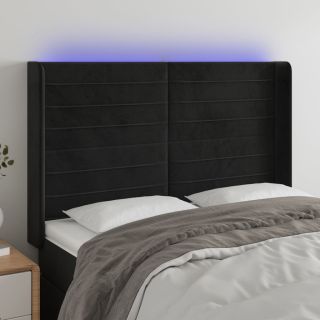 LED-voodipeats, must, 147x16x118/128 cm, samet