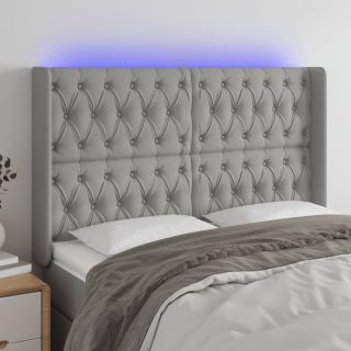 LED-voodipeats, helehall, 147x16x118/128 cm, kangas
