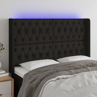 LED-voodipeats, must, 147x16x118/128 cm, kangas