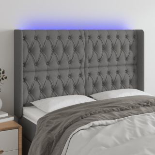 LED-voodipeats, tumehall, 163x16x118/128 cm, kangas