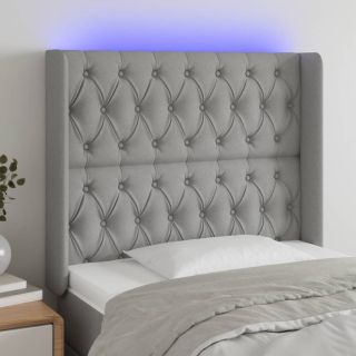 LED-voodipeats, helehall, 103x16x118/128 cm, kangas