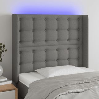 LED-voodipeats, tumehall, 93x16x118/128 cm, kangas