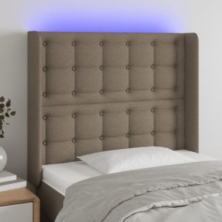 LED-voodipeats, pruunikashall, 93x16x118/128 cm, kangas