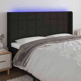 LED-voodipeats, must, 183x16x118/128 cm, kangas