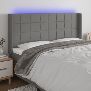 LED-voodipeats, tumehall, 163x16x118/128 cm, kangas