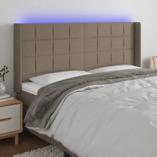 LED-voodipeats, pruunikashall, 163x16x118/128 cm, kangas