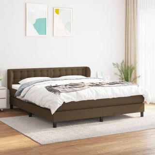 kontinentaalvoodi madratsiga, tumepruun, 160x200 cm, kangas
