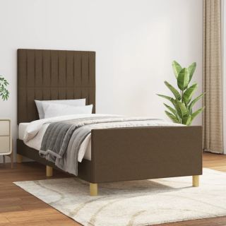 voodiraam ilma madratsita Tumepruun 100x200 cm kangas