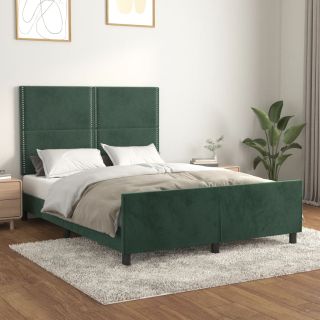 Voodiraam ilma Madratsita Tumeroheline 140x190 cm samet