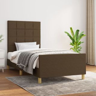 voodiraam ilma madratsita Tumepruun 100x200 cm kangas
