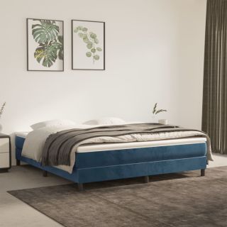Voodiraam ilma Madratsita Tumesinine 160x200 cm samet