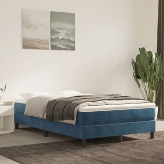 Voodiraam ilma Madratsita Tumesinine 120x200 cm samet