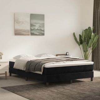 voodiraam ilma madratsita, must, 140x190 cm, samet