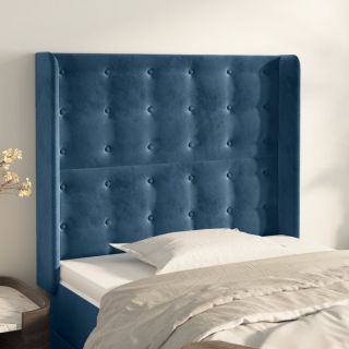 voodipeats servadega, tumesinine, 83x16x118/128 cm, samet