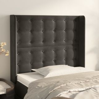 voodipeats servadega, tumehall, 93x16x118/128 cm, samet