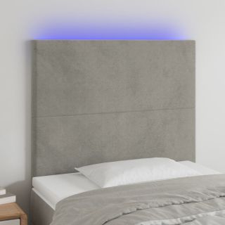 LED-voodipeats, helehall, 100x5x118/128 cm, samet