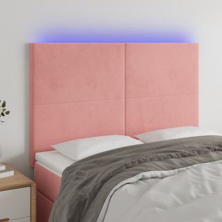 LED-voodipeats, roosa, 144x5x118/128 cm, samet