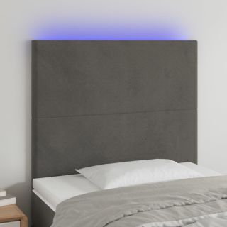 LED-voodipeats, tumehall, 80x5x118/128 cm, samet