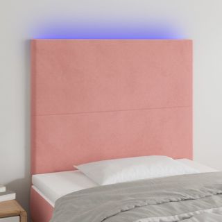 LED-voodipeats, roosa, 80x5x118/128 cm, samet