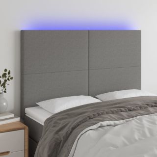 LED-voodipeats, tumehall, 144x5x118/128 cm, kangas