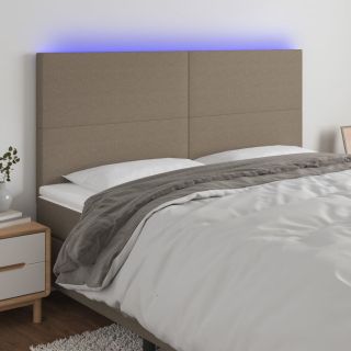 LED-voodipeats, pruunikashall, 160x5x118/128 cm, kangas