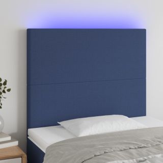 LED-voodipeats, sinine, 80x5x118/128 cm, kangas