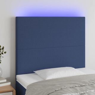 LED-voodipeats, sinine, 90x5x118/128 cm, kangas