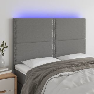LED-voodipeats, tumehall, 144x5x118/128 cm, kangas