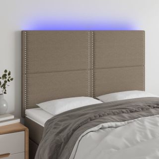 LED-voodipeats, pruunikashall, 144x5x118/128 cm, kangas