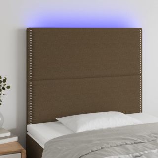 LED-voodipeats, tumepruun, 80x5x118/128 cm, kangas