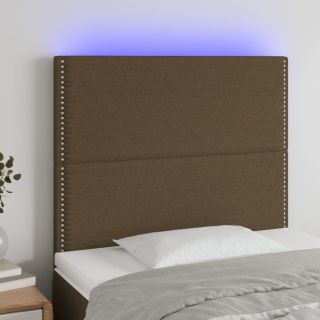 LED-voodipeats, tumepruun, 90x5x118/128 cm, kangas