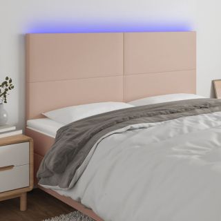 Изголовье со светодиодной подсветкой, Капучино, 180x5x118/128 см, искусственная кожа