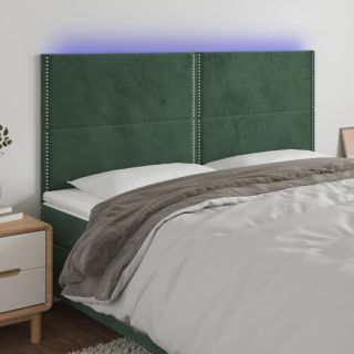 LED-voodipeats, tumeroheline, 200x5x118/128 cm, samet