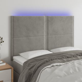 LED-voodipeats, helehall, 144x5x118/128 cm, samet