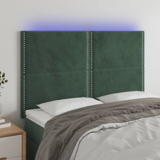 LED-voodipeats, tumeroheline, 144x5x118/128 cm, samet