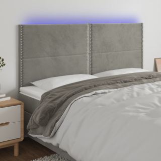 LED-voodipeats, helehall, 160x5x118/128 cm, samet