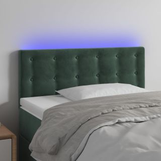 LED-voodipeats, tumeroheline, 90x5x78/88 cm, samet