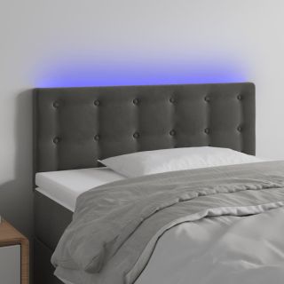 LED-voodipeats, tumehall, 100x5x78/88 cm, samet