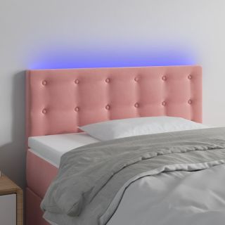 LED-voodipeats, roosa, 100x5x78/88 cm, samet
