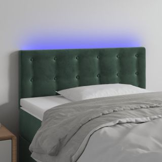 LED-voodipeats, tumeroheline, 100x5x78/88 cm, samet