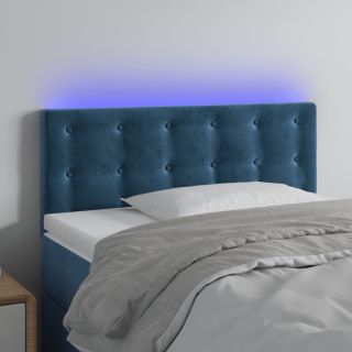 LED-voodipeats, tumesinine, 100x5x78/88 cm, samet
