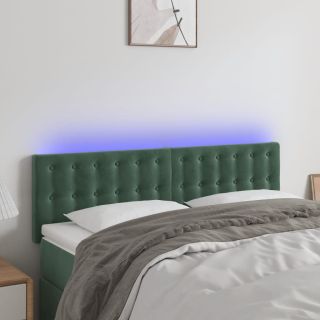 LED-voodipeats, tumeroheline, 144x5x78/88 cm, samet