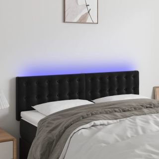 LED-voodipeats, must, 144x5x78/88 cm, samet