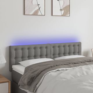 LED-voodipeats, tumehall, 144x5x78/88 cm, kangas
